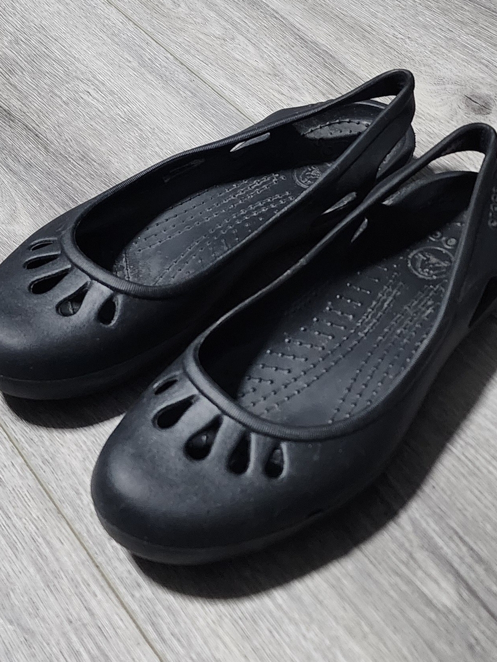 Crocs Kadee Slingback Black Flats Waterproof Womens Size 10
